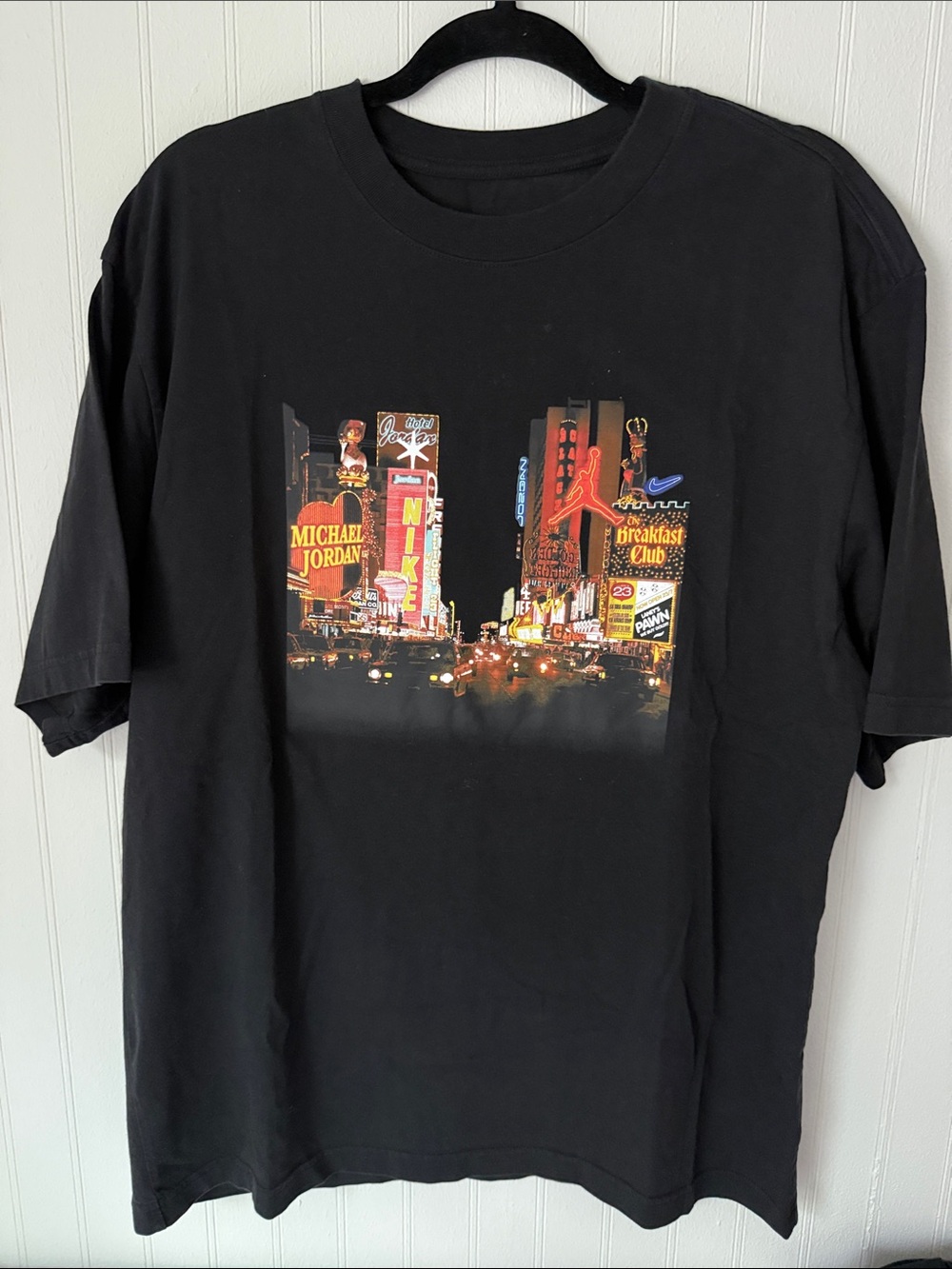 Jordan Black Short-Sleeve Tee with City Night Graphic